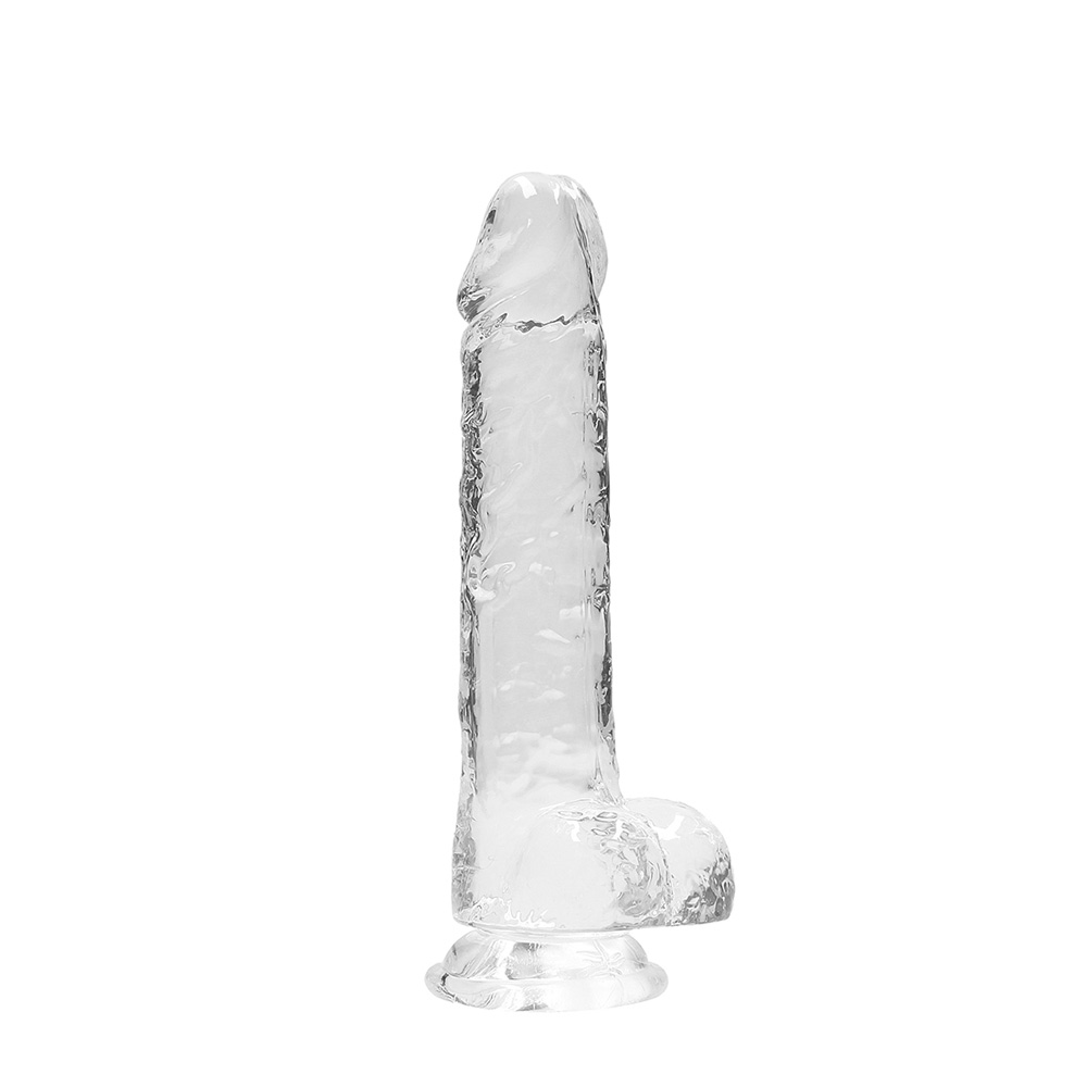 Realrock 8" Realistic Dildo With Balls Transparent 2 Realrock 8" Realistic Dildo With Balls Transparent - Image 2