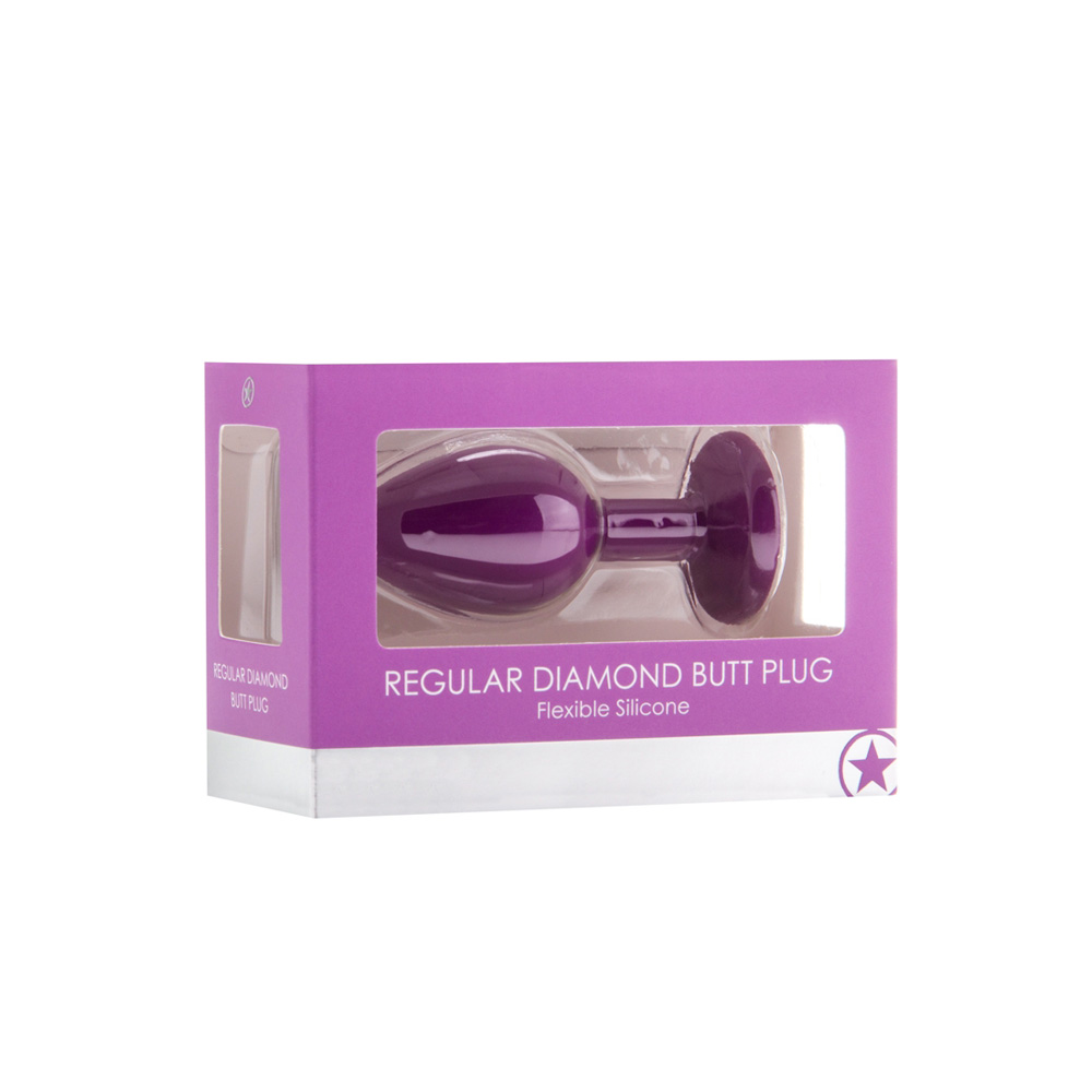 Ouch! Regular Diamond Butt Plug Purple 1 Ouch! Regular Diamond Butt Plug Purple
