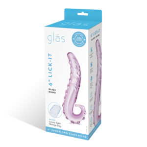 6" Lick-It Glass Dildo Pink