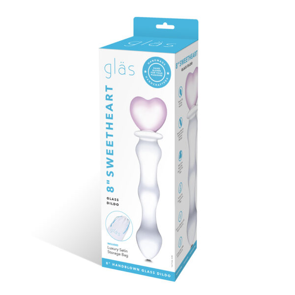 8" Sweetheart Glass Dildo Pink