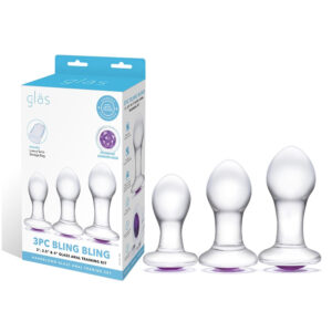 3Pc Bling Bling 3" 3.5" & 4" Glass Anal Training Kit