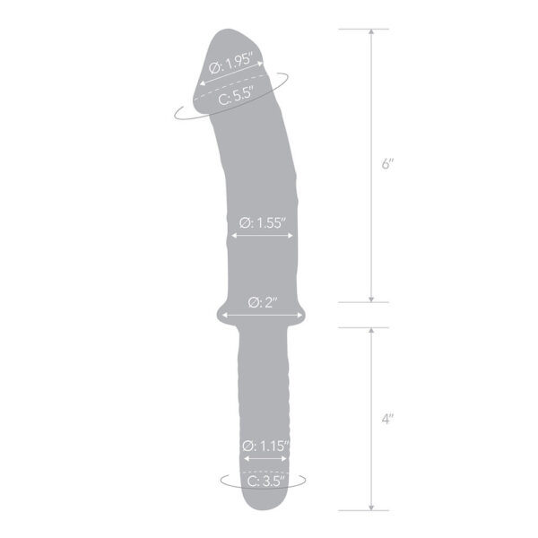 Glas 11'' Realistic Double Ended Glass Dildo With Handle - Image 3