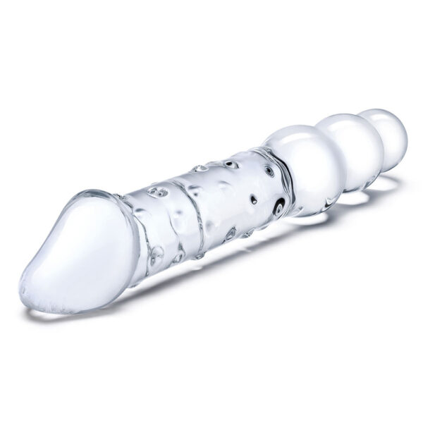 Glas 12'' Double Ended Glass Dildo With Anal Beads - Image 2