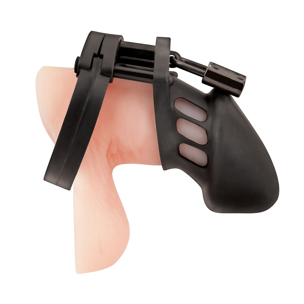 Silicone Chastity Cage Black 2 Silicone Chastity Cage Black - Image 2