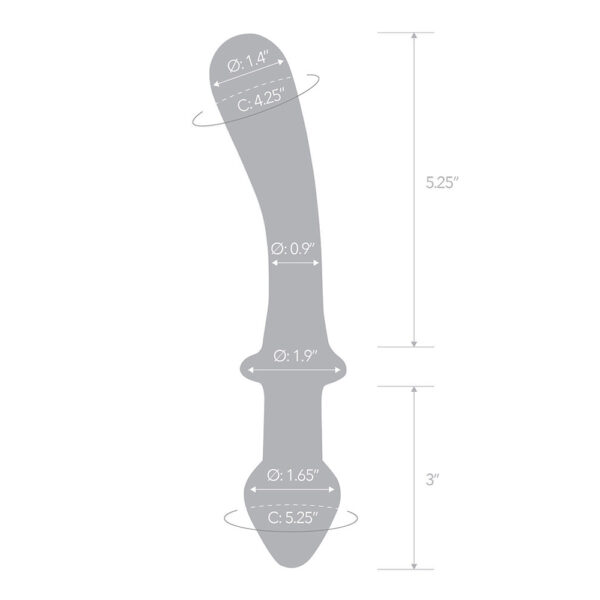 Glas 9'' Classic Curved Dual-Ended Dildo - Image 3