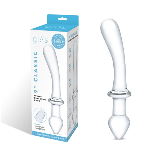 Glas 9'' Classic Curved Dual-Ended Dildo