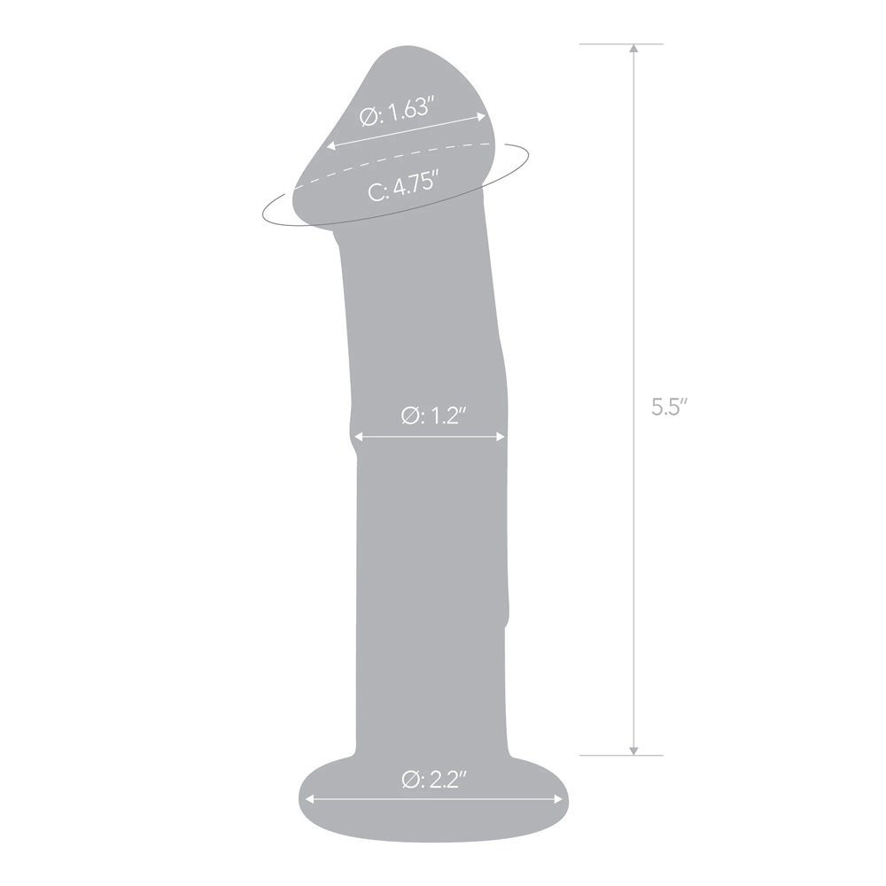 Glas 6" Glass Dildo With Veins & Flat Base 3 Glas 6" Glass Dildo With Veins & Flat Base - Image 3