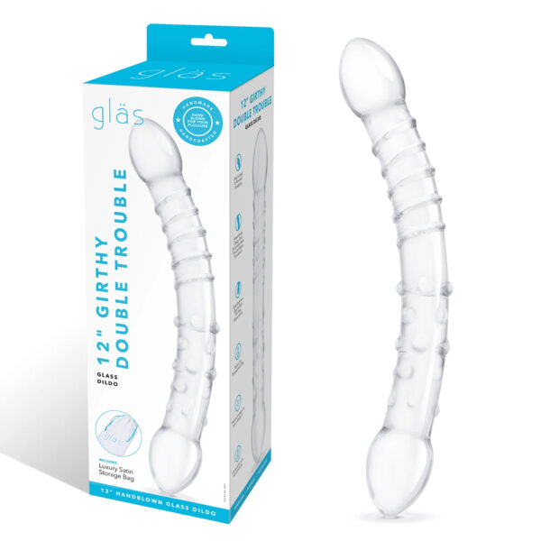 Glas 12" Girthy Double Trouble Glass Dildo