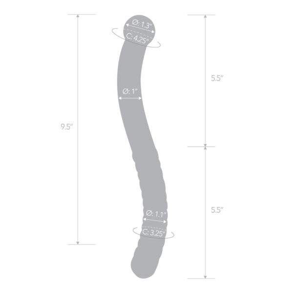 Glas 11" Glass Pelvic Wand Double Ended - Image 3
