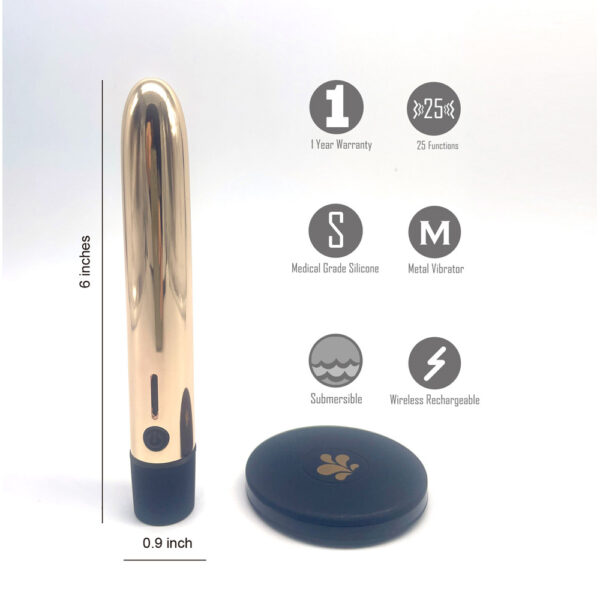 Maia Selina QI Charge Wireless Metallic Vibrator - Image 3