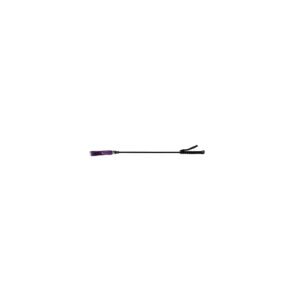 Long Leather Riding Crop Slim Tip Purple