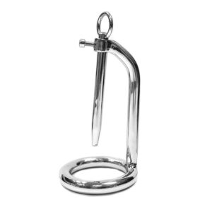 Stainless Steel 45Mm Chastity Ring With Urethral Probe