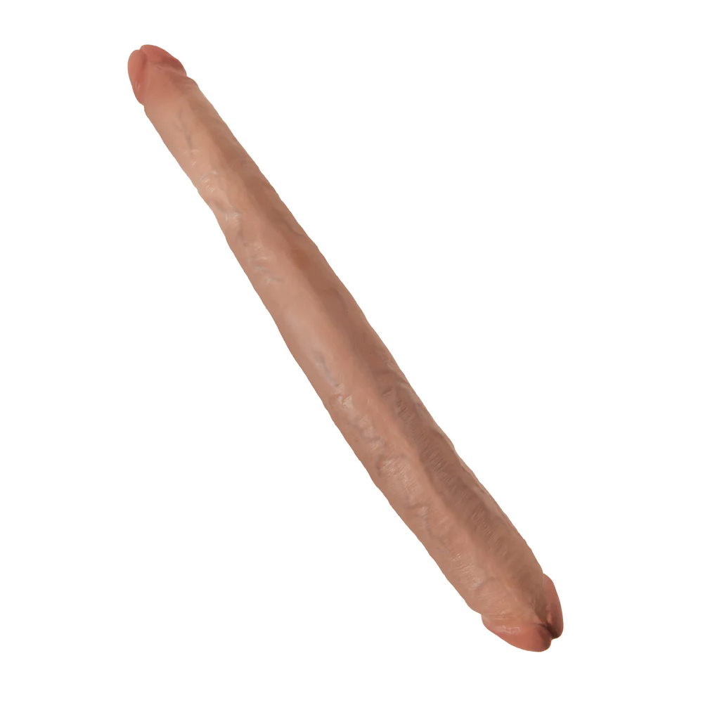 King Cock 16" Tapered Double Dildo Tan 2 King Cock 16" Tapered Double Dildo Tan - Image 2