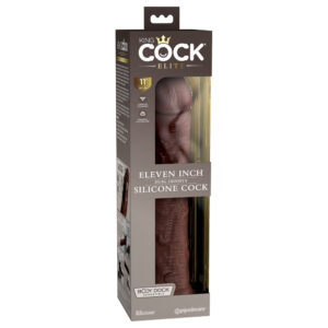 King Cock Elite 11" Dual Density Silicone Cock Brown