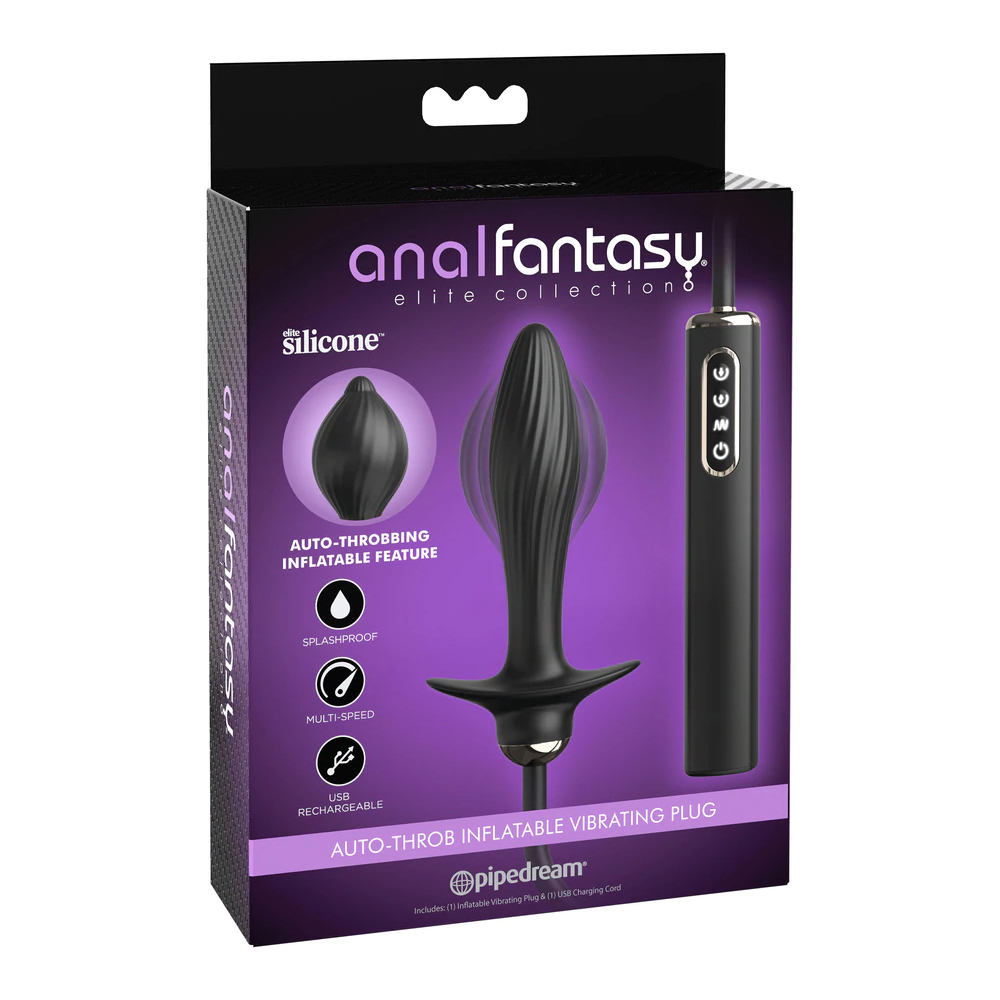 Anal Fantasy Elite Auto-Throb Inflatable Vibrating Plug Black 1 Anal Fantasy Elite Auto-Throb Inflatable Vibrating Plug Black