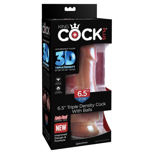 King Cock Plus 6.5" Triple Density Cock With Balls Tan