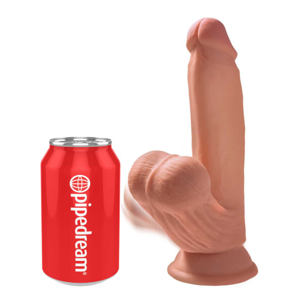 King Cock Plus 7" Triple Density Cock With Swinging Balls Tan - Image 3