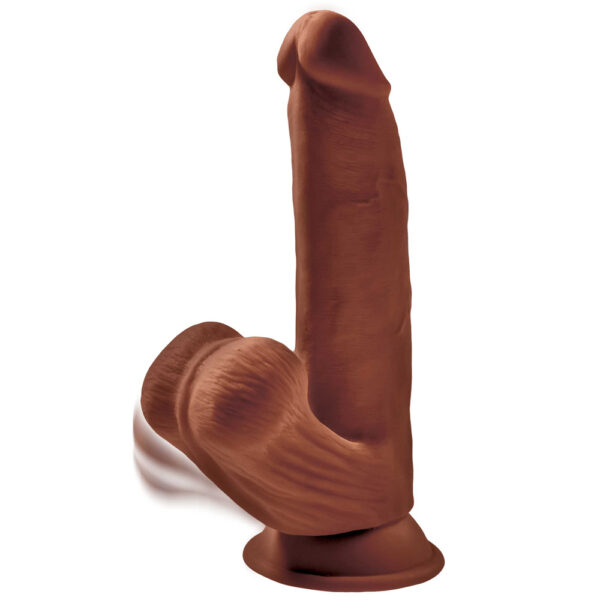 King Cock Plus 8" Triple Density Cock With Swinging Balls Brown - Image 2