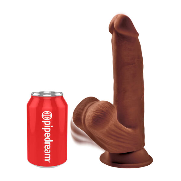 King Cock Plus 8" Triple Density Cock With Swinging Balls Brown - Image 3