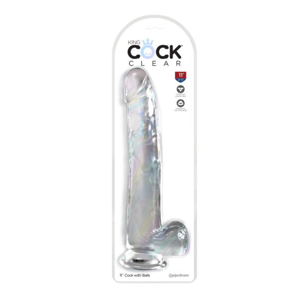 King Cock Clear 11" With Balls Clear