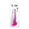 King Cock Clear 8" With Balls Pink