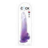 King Cock Clear 10" With Balls Purple