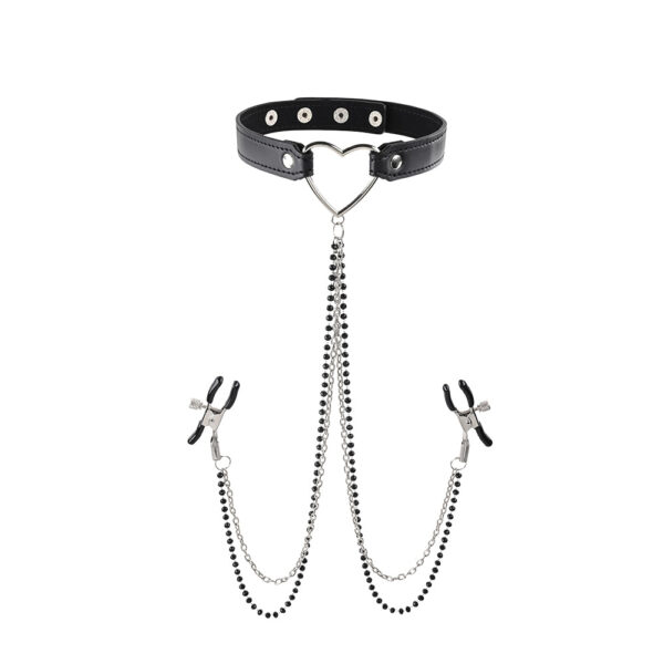 S&M Amor Collar With Nipple Jewelry - Image 2