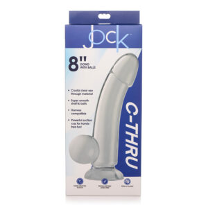 Jock C -Thru 8" Clear Tpe Dildo With Balls Clear
