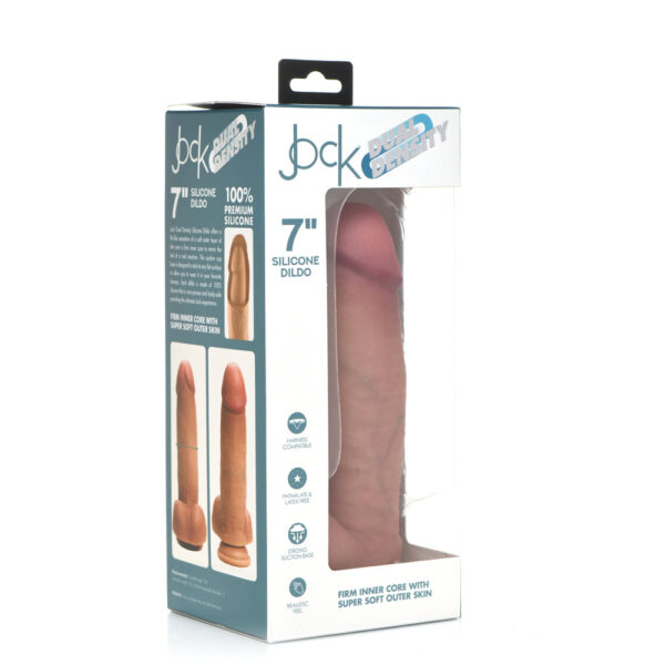 Jock 7" Dual Density Silicone Dildo With Balls Light