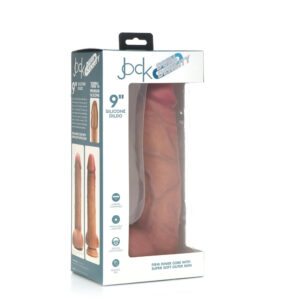 Jock 9" Dual Density Silicone Dildo With Balls Light