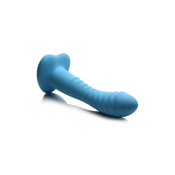 Simply Sweet Ribbed Silicone Dildo Blue - Image 3
