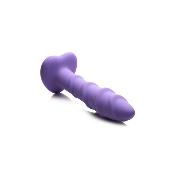 Simply Sweet Swirl Silicone Dildo Purple - Image 3