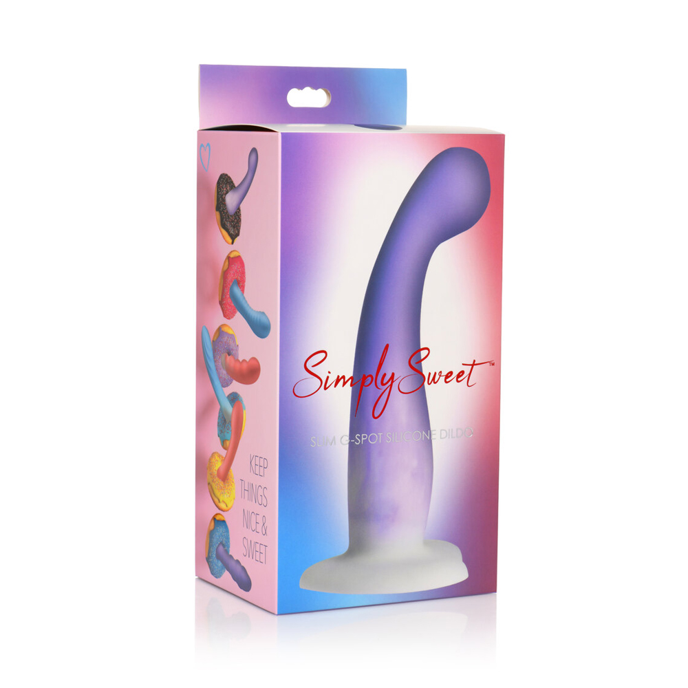 Simply Sweet Slim G-Spot Silicone Dildo Purple/White 1 Simply Sweet Slim G-Spot Silicone Dildo Purple/White