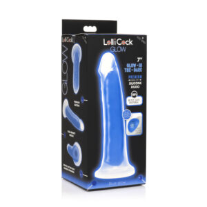 Lollicock 7'' Glow-In-The-Dark Silicone Dildo Blue