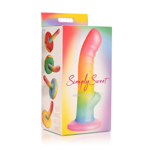 Simply Sweet 6.5" Ribbed Rainbow Dildo
