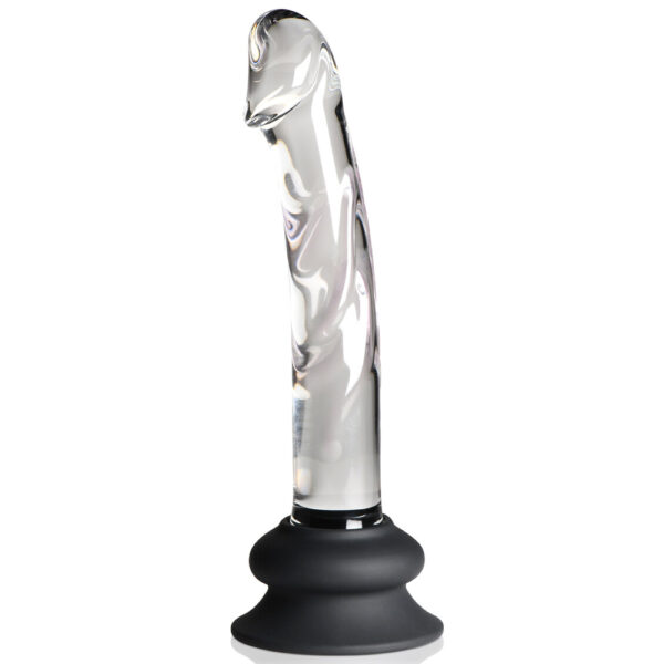 Pleasure Crystals 7" Glass Dildo With Silicone Base - Image 2