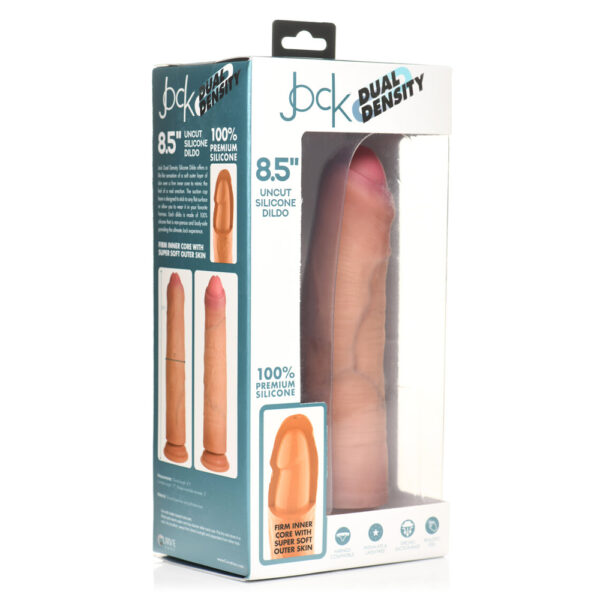 Jock 8.5" Uncut Dual Density Silicone Dildo Light