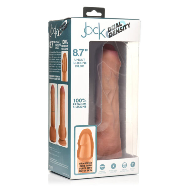 Jock 8.7" Uncut Dual Density Silicone Dildo With Balls Light