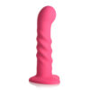 Simply Sweet 21X Vibrating Ribbed Silicone Dildo With Remote Pink - Image 2