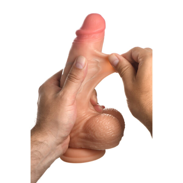 Jock 8" Realistic Skin Silicone Dildo With Balls Light - Image 2