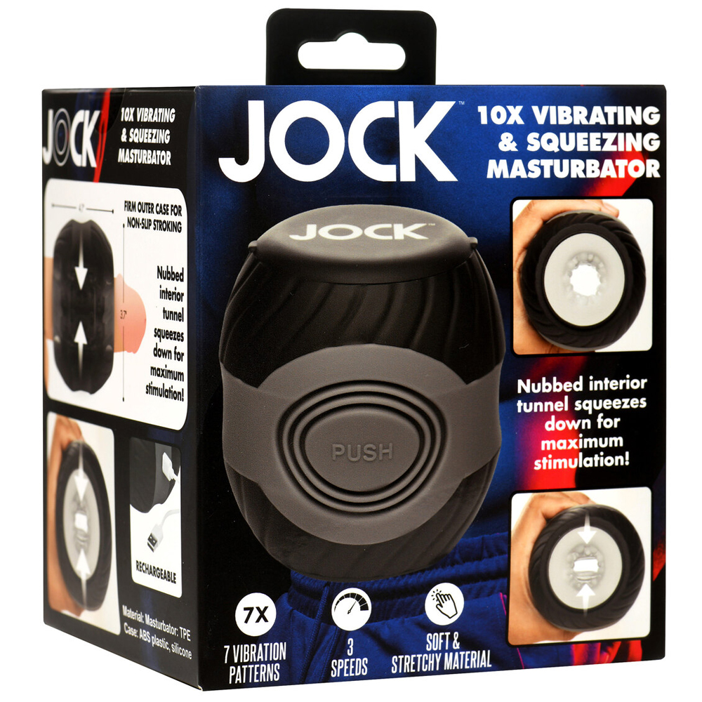 Jock 10X Vibrating Double Masturbator Clear 1 Jock 10X Vibrating Double Masturbator Clear