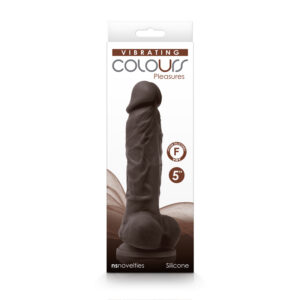 Colours Pleasures Vibrating 5" Dildo Dark Brown