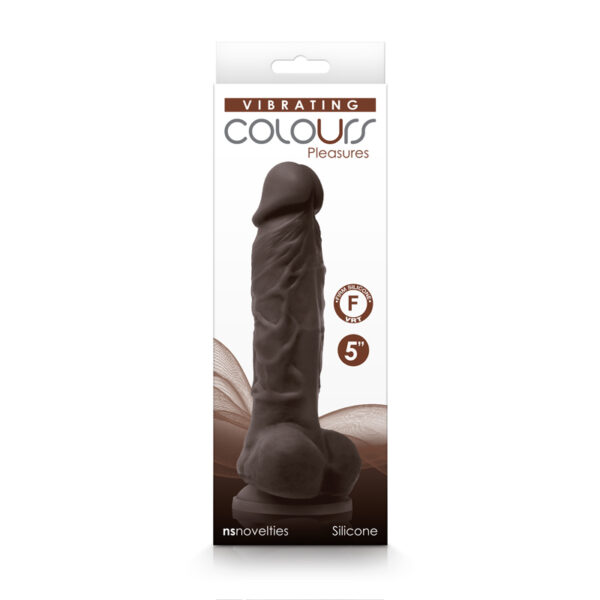 Colours Pleasures Vibrating 5" Dildo Dark Brown