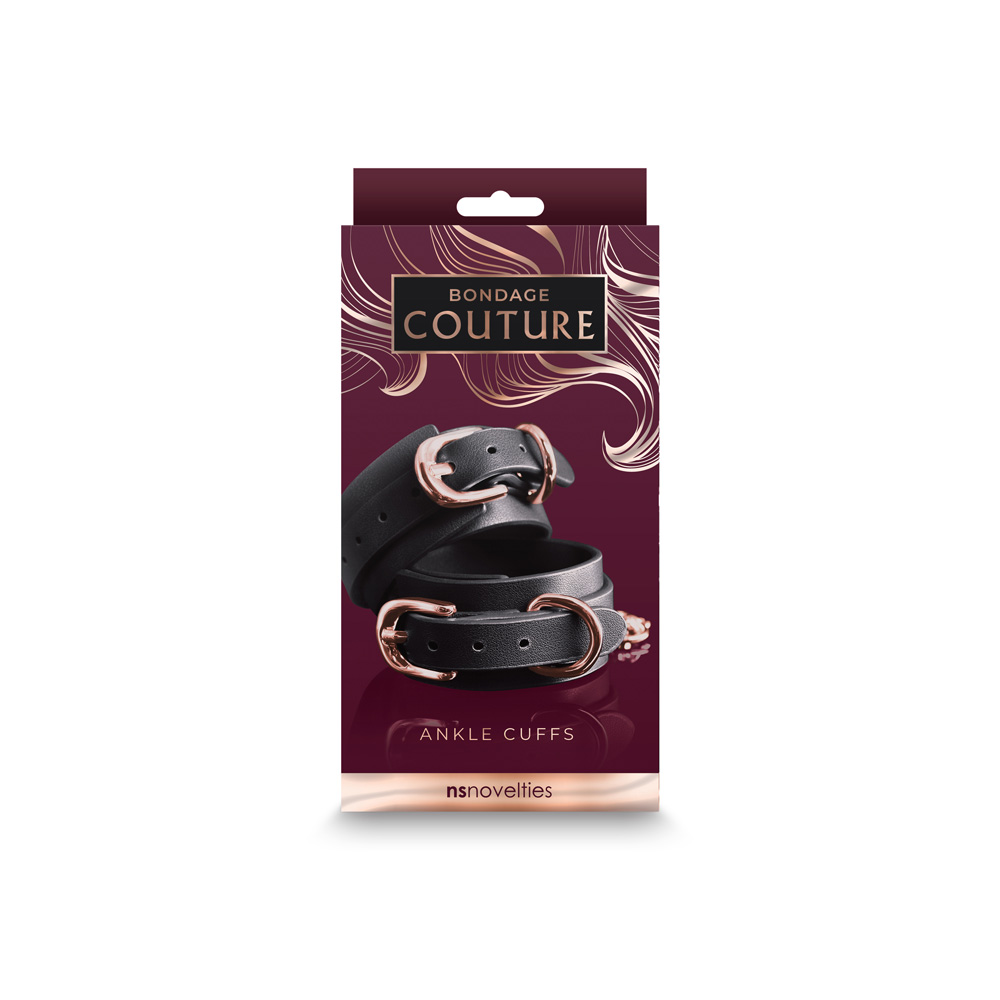 Bondage Couture Ankle Cuffs Black 1 Bondage Couture Ankle Cuffs Black