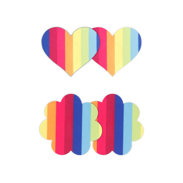 Pretty Pasties Pride Heart & Flower Rainbow 2 Pair - Image 2