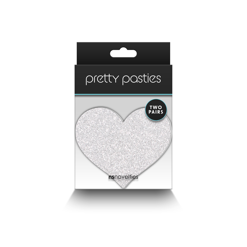 Pretty Pasties Glitter Hearts Red/Silver 2 Pair 1 Pretty Pasties Glitter Hearts Red/Silver 2 Pair