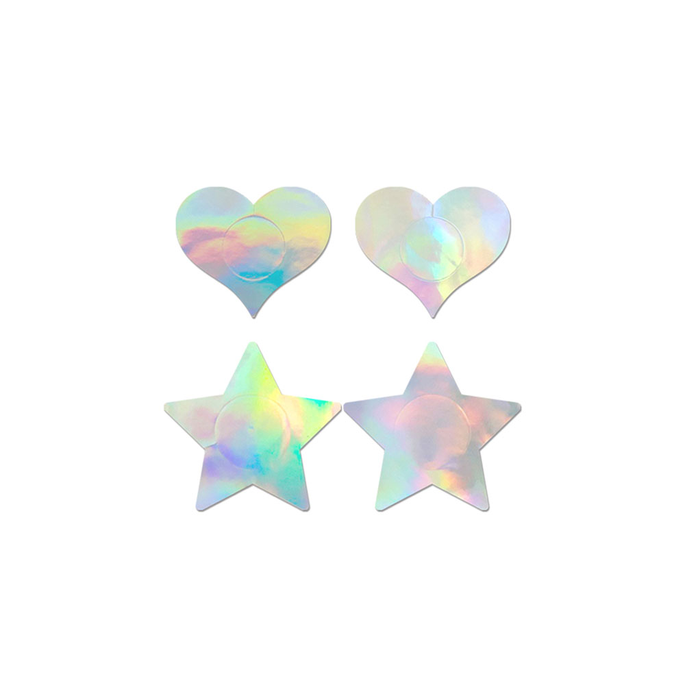 Fashion Pasties Set Holographic Star & Heart 2 Fashion Pasties Set Holographic Star & Heart - Image 2