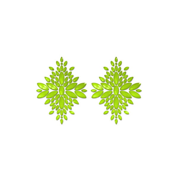 Fashion Pasties Set Neon Green Crystal Pasties - Image 2