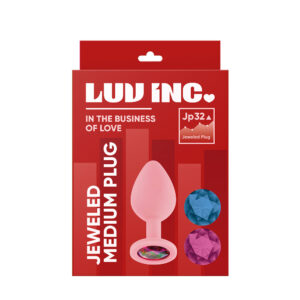 Jp32: Jeweled Medium Plug W/ 3 Stones Light Pink