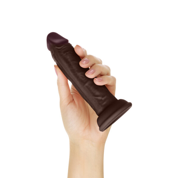 Model J 5.5" Liquid Silicone Dong Mahogany - Image 3